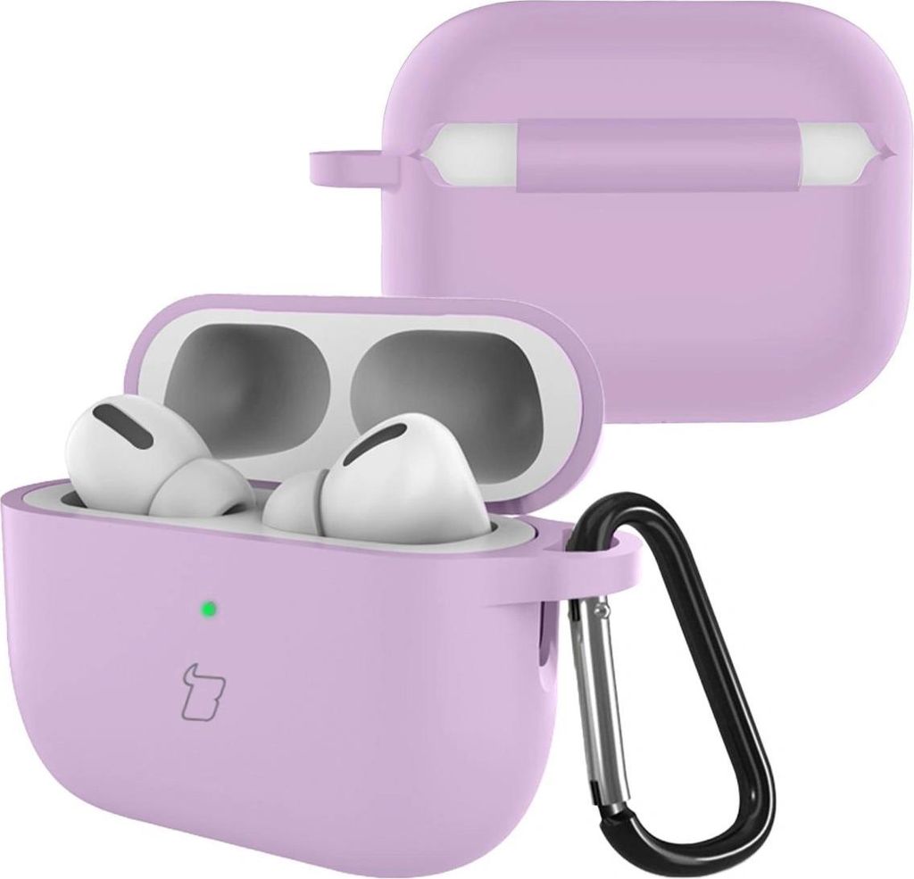 Silikonhülle mit Karabiner für AirPods Pro 3, Bizon Case Headphone Silicone, Lila