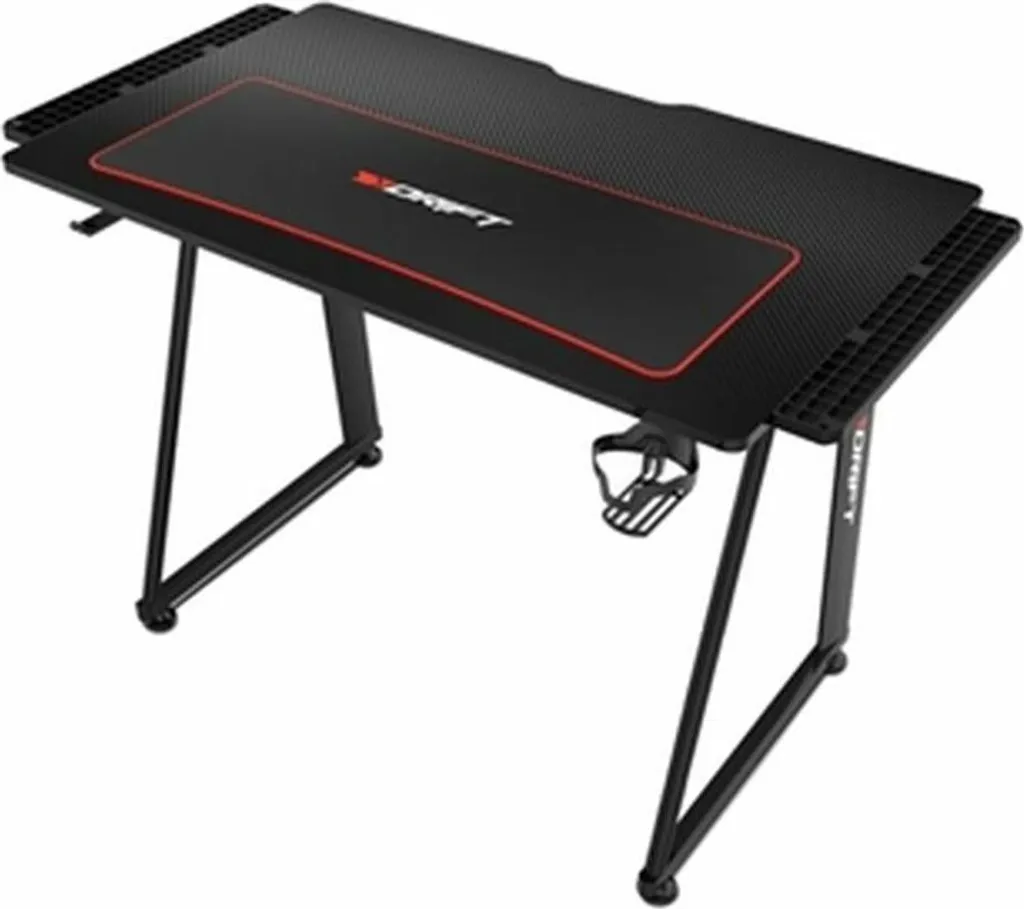 Table de Jeu DRIFT DZ75 Forme Rectangulaire Gaming Carbone Noir/Rouge