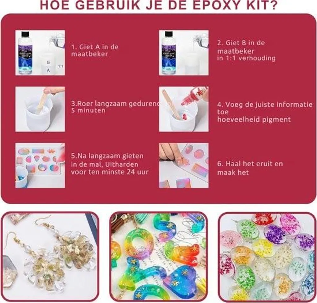 Kit de démarrage résine époxy pour bijoux - Kit complet avec moules DIY