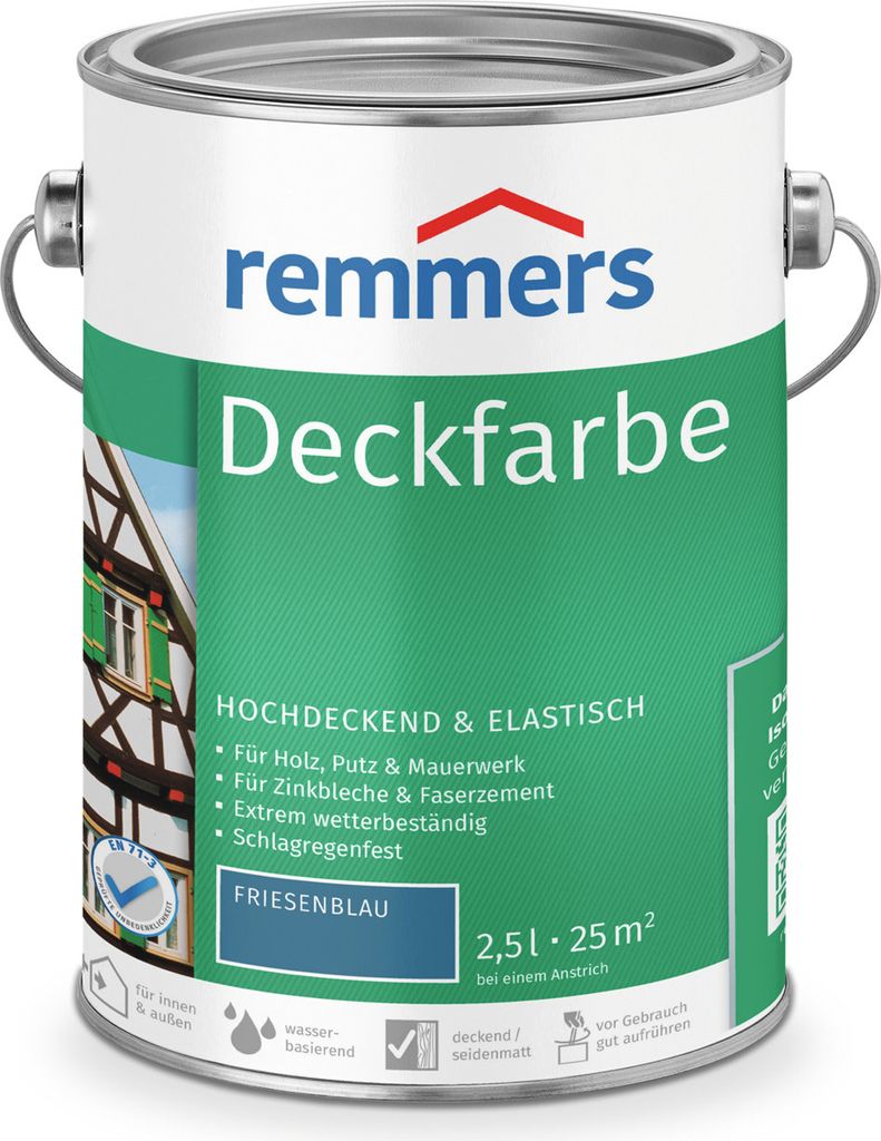 Remmers Deckfarbe friesenblau 2,5 l, Holzlack Produktbild 