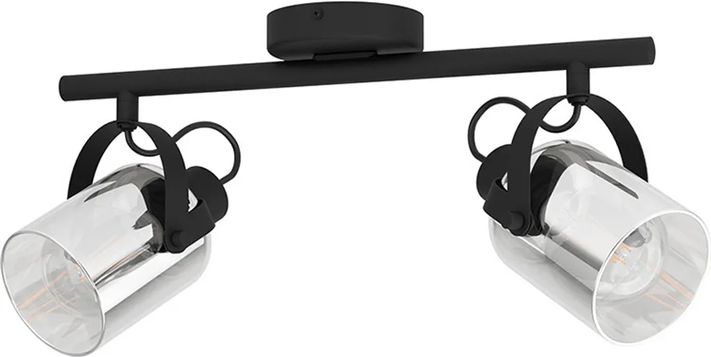 Spot Design E27 Noir et Chrome BERREGAS EGLO - Finition Métal de Qualité