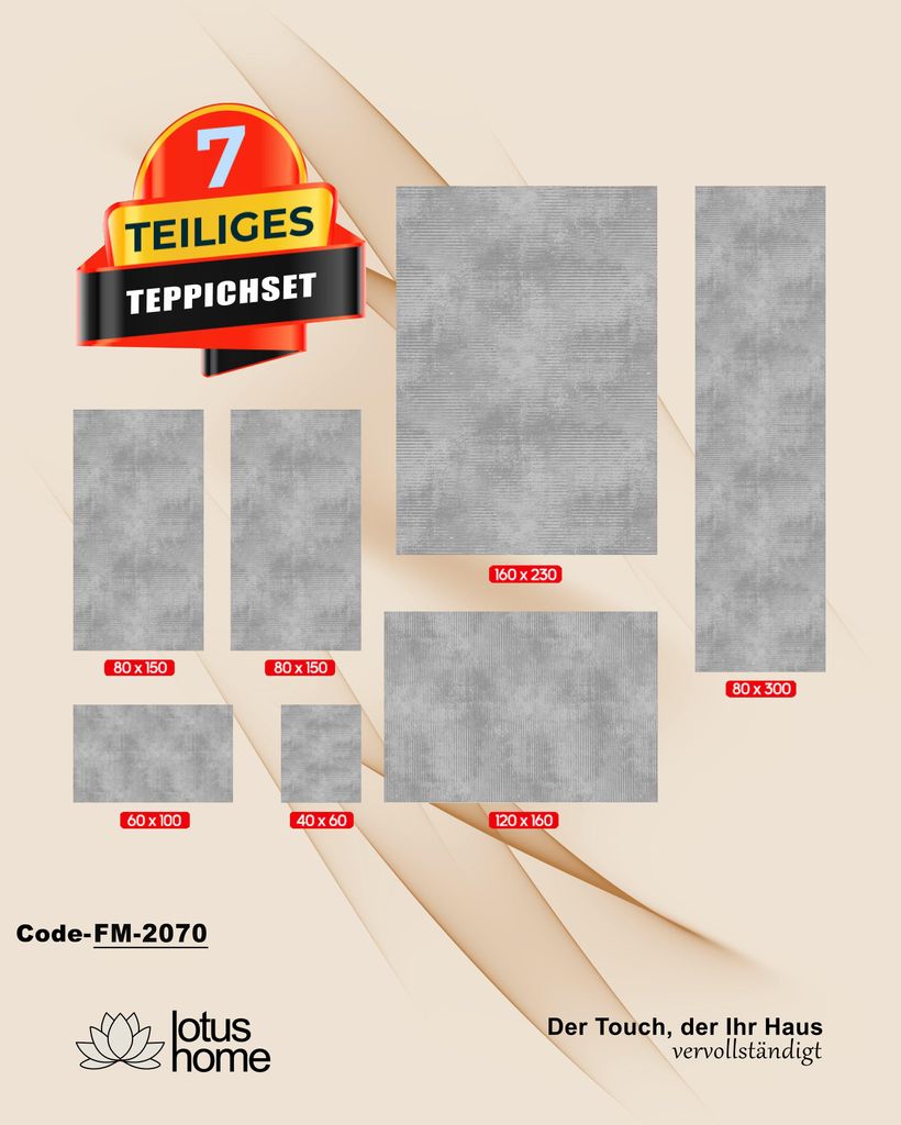 7-teiliges Teppich-Set FM-2070 Produktbild 