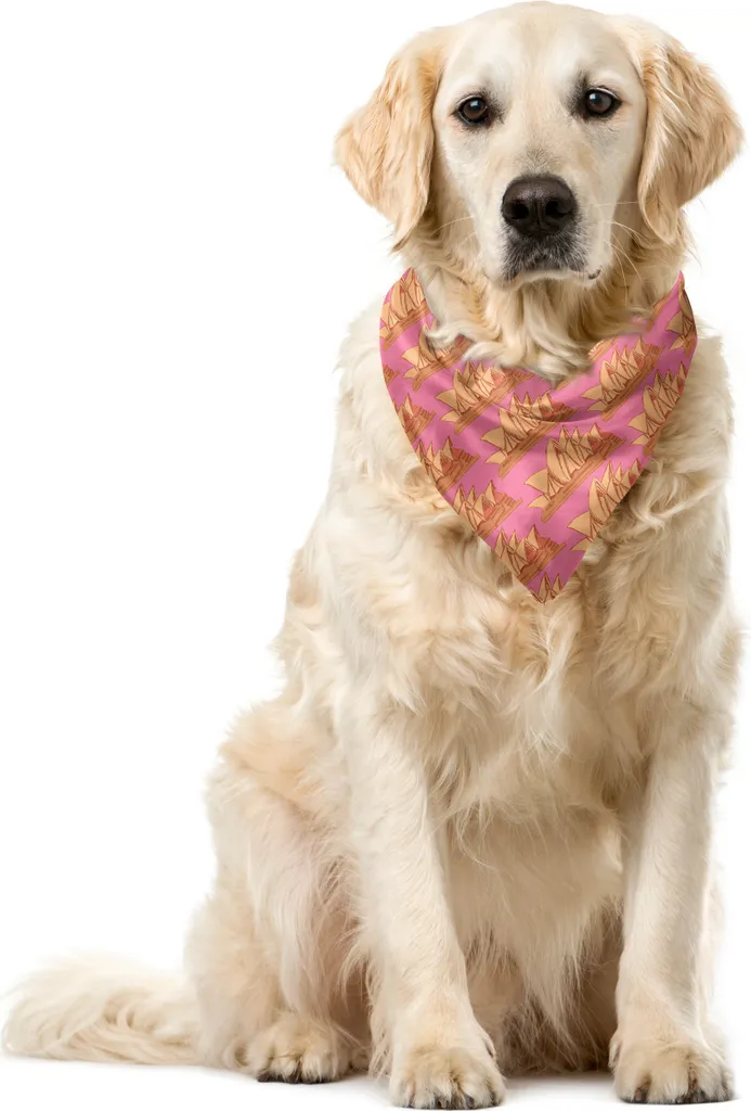 Bandana Cane Sydney ABAKUHAUS 55x55 cm Arancione Pesca - Accessorio Pet