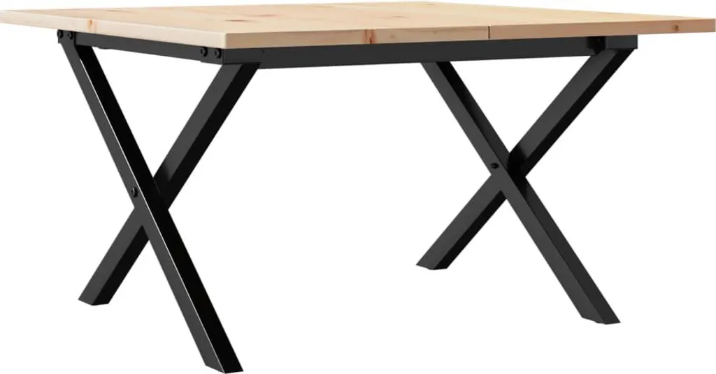 Tavolino Coffee Table vidaXL X-frame 60x60 in Legno Naturale e Metallo