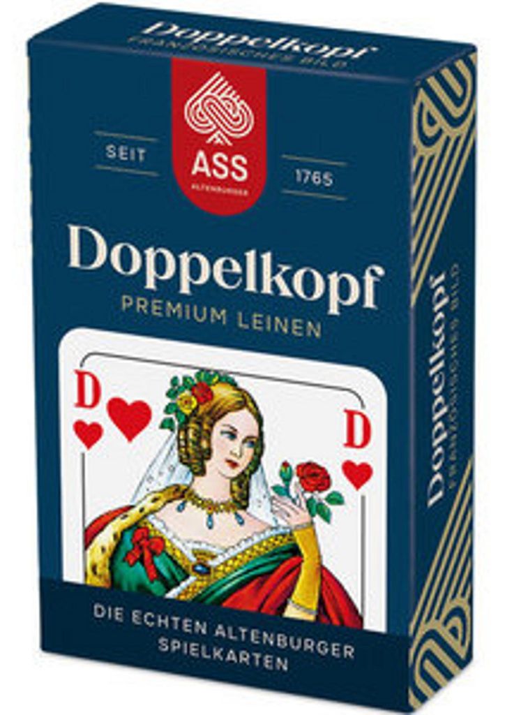 ASS Doppelkopf Leinen, französisches Bild in Faltschachtel Produktbild 