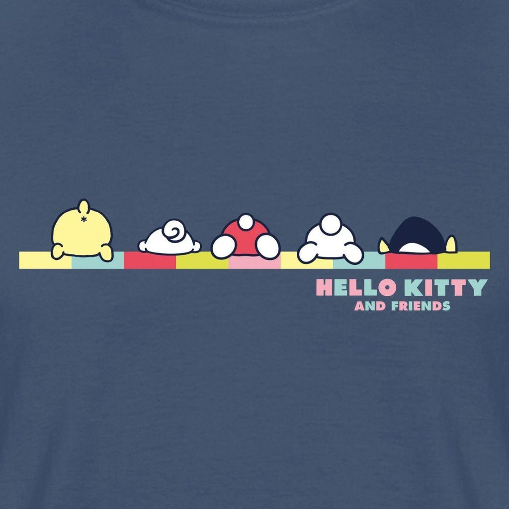 Spreadshirt Hello Kitty And Friends Pose Männer T-Shirt, M, Dunkles Denimblau