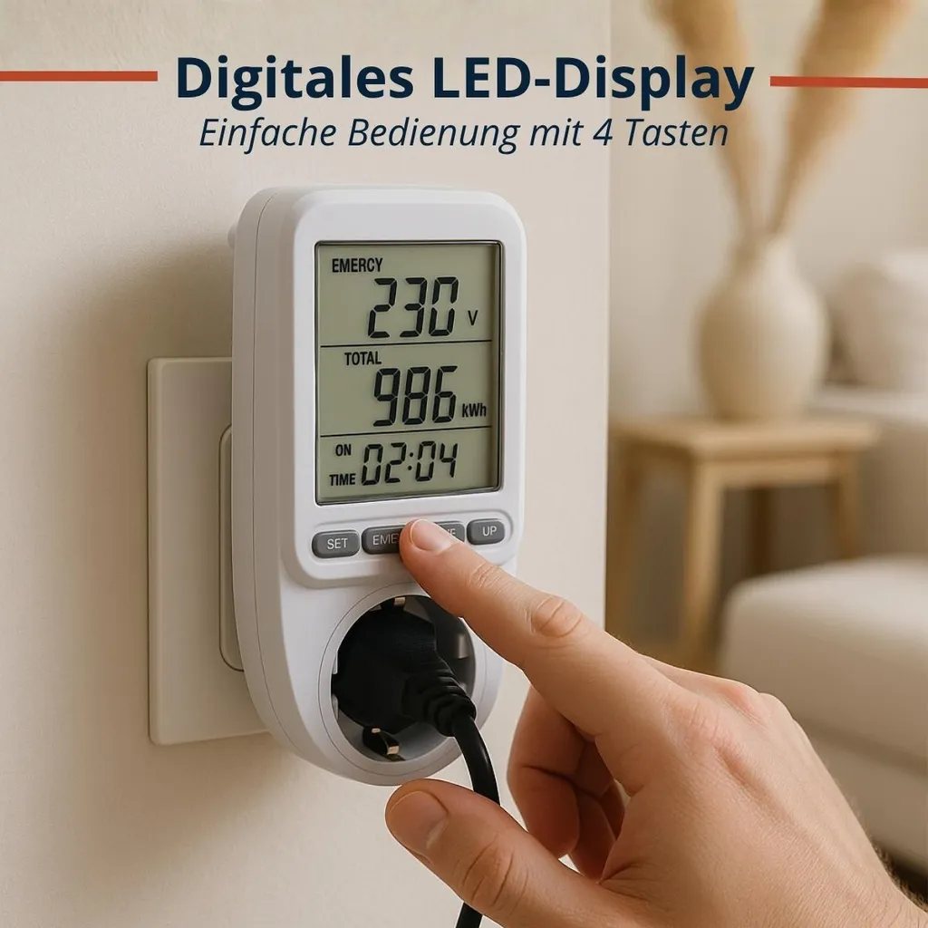 Prise avec Moniteur d'Énergie et Programmateur Intelligent 14,5 cm - 6