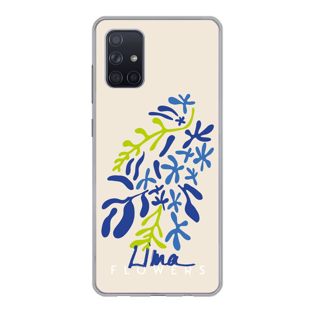 MuchoWow Handyhülle Schutzhülle Hülle für Samsung Galaxy A51 5G Blume - Blätter - Lima Silikon Softcase Handy Hülle - Abbildung