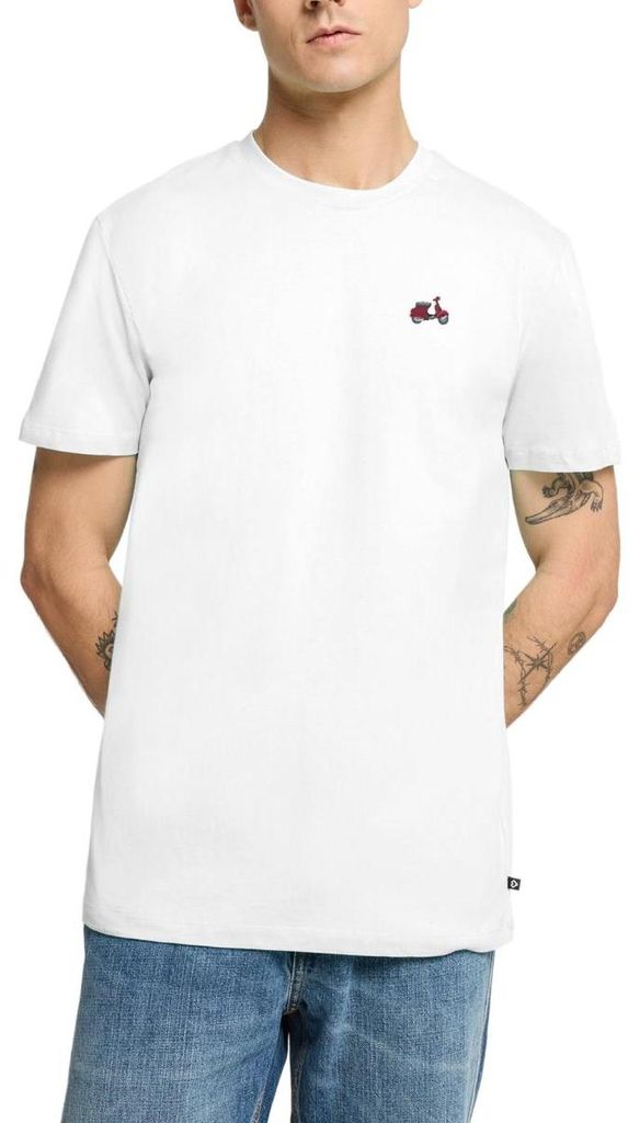 Spreadshirt Motorroller Stickerei Männer Premium T-Shirt, 5XL, Weiß