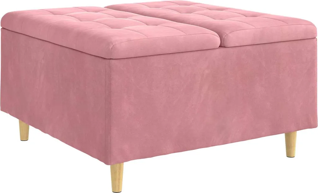 Pouf vidaXL Rosa in Velluto 80x80x45 cm | Eleganza e Comfort per Salotto