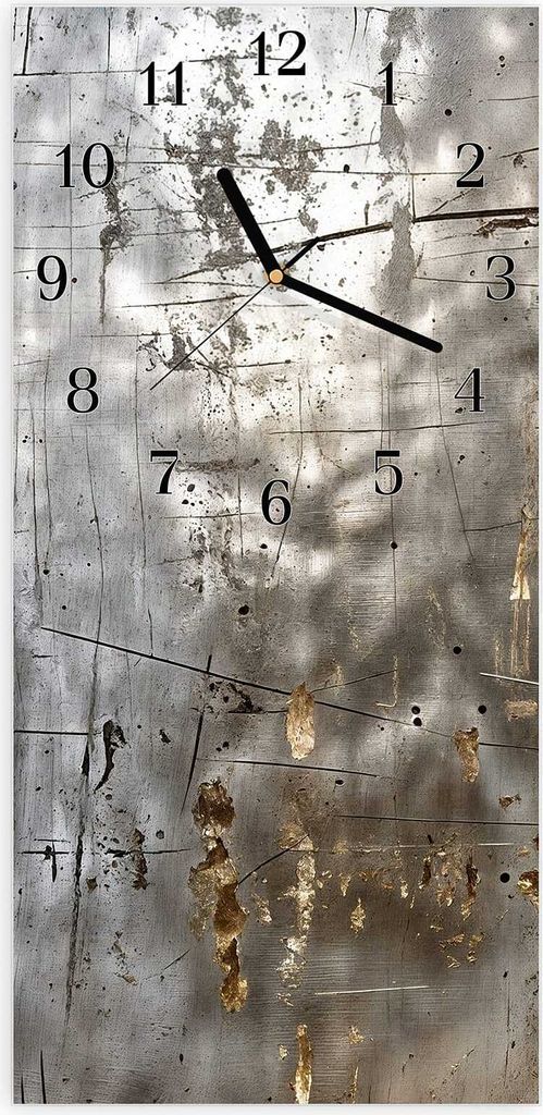 Wanduhr aus Glas mit Motiv Abstrakte Struktur- 30 x 60 cm - inkl. Aufhängesystem