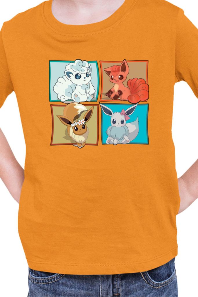 Kinder T-Shirt Japan Manga Anime Comics Pokemon 018, / Orange