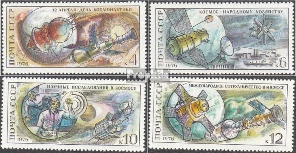 Briefmarken Sowjetunion 1976 Mi 4460-4463 (kompl.Ausg.) postfrisch Tag der Kosmonauten-15 Jahre Menschen im All