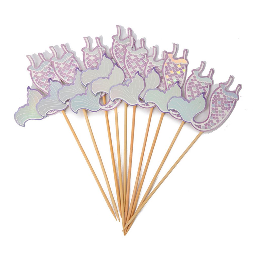 1 Set Castlery Set Food Grade Mermaid Tail Theme Paperplatte Serviette Einweggeschirrs Geburtstagdekoration-H