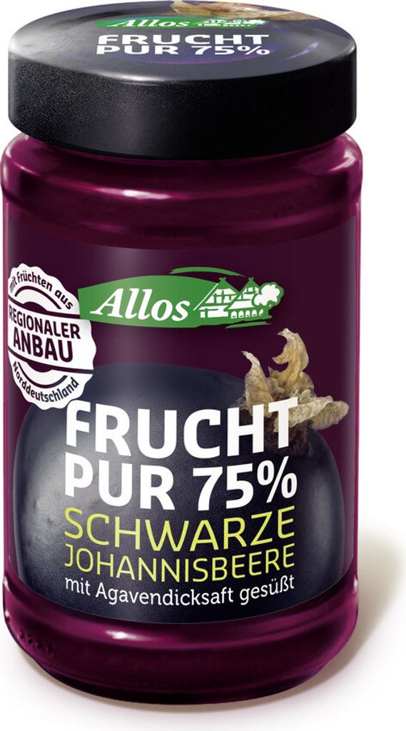 Allos - Frucht Pur 75%  Schwarze Johannisbeere - 250g Produktbild 