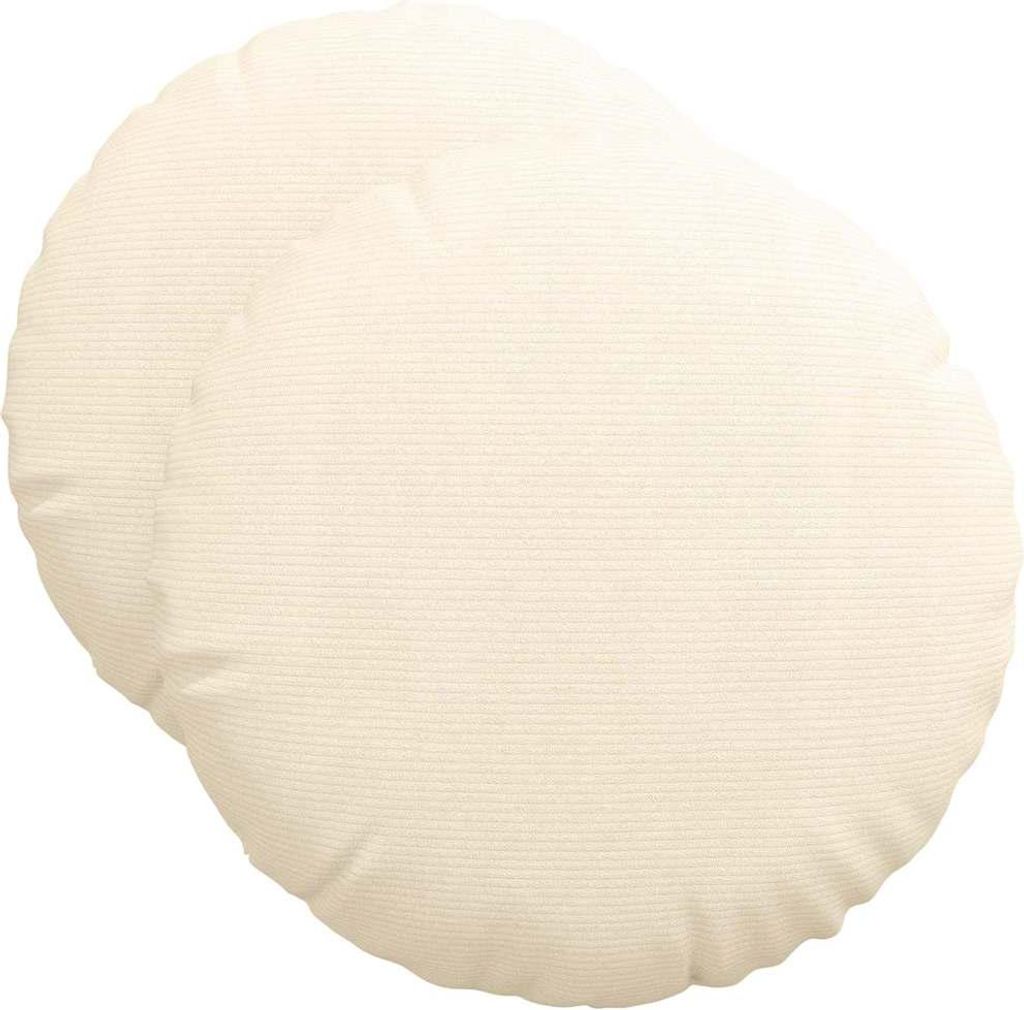 Sitzkissen 2 pcs Creme Ø50 x 19 cm Cordstoff