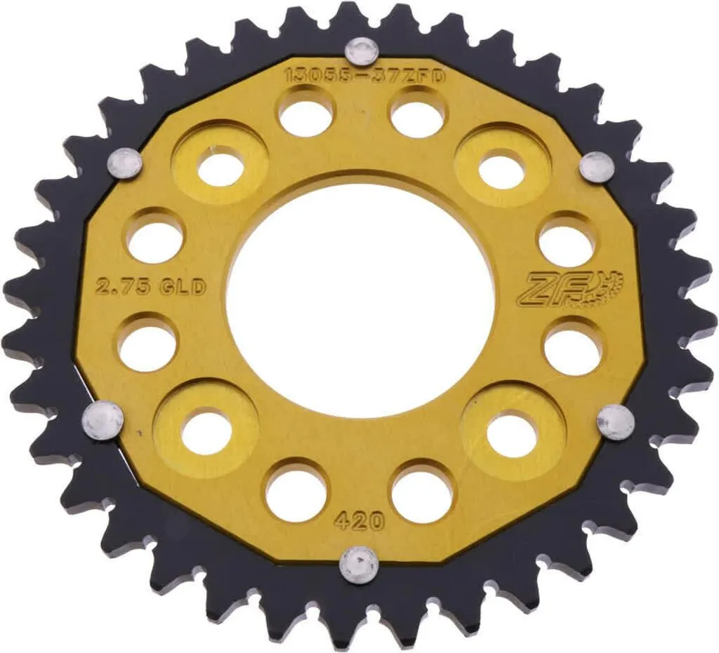 Couronne Dual Noir et Or 37 Dents Pas 420 ZF pour Moto Honda Durable