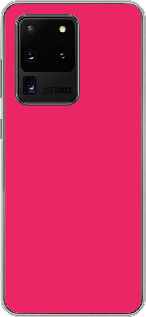 MuchoWow Handyhülle Schutzhülle Hülle für Telefoonhoesje Samsung Galaxy S20 Ultra Karmin - Farben - Palette - Rosa Silikon Softcase Handy Hü...