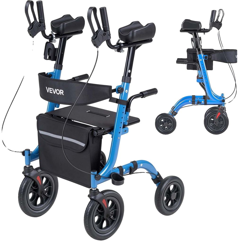 VEVOR: Andador plegable con asiento, ligero, con 4 ruedas Imagen del producto 