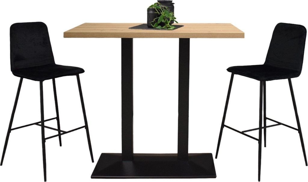 Tresentisch Electra 120x70x106 schwarz matt/asteiche 14664