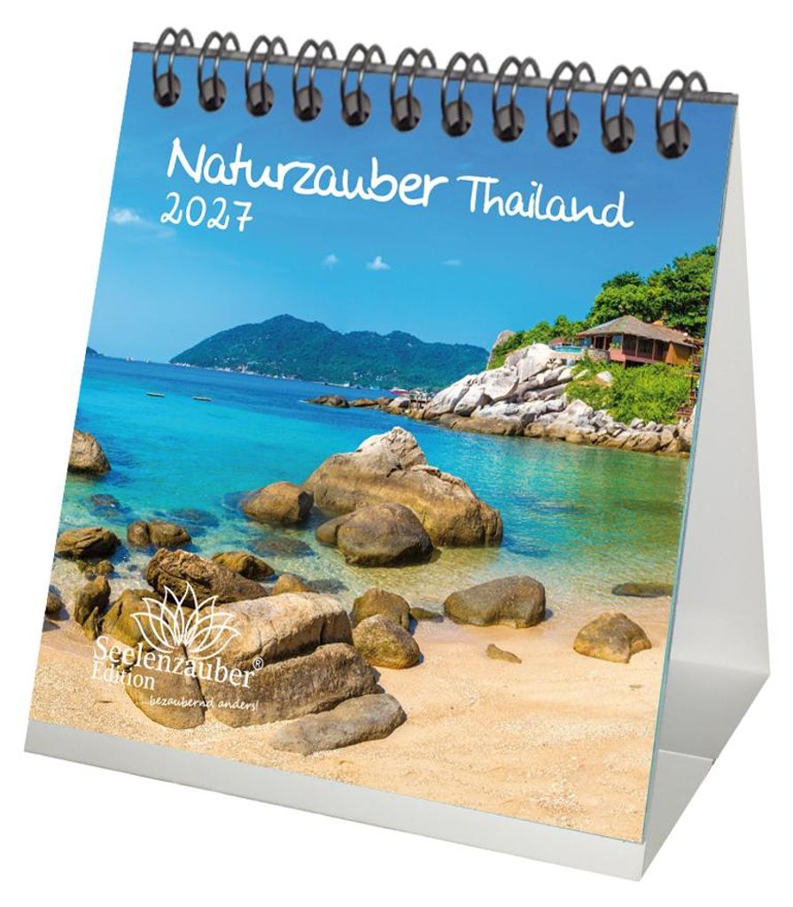 Naturzauber Thailand Tischkalender 10x10cm für 2027 Landschaft Reise Meer Natur Land Uraub Strand - Seelenzauber