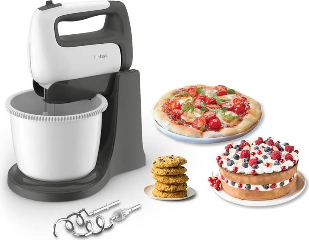 Tefal Prep'Mix+ HT4641 Batteur sur socle 500 W - Robot pâtissier Gris