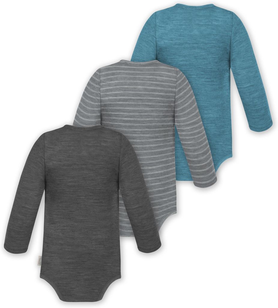 normani 3er Pack Baby Merino Body Langarm