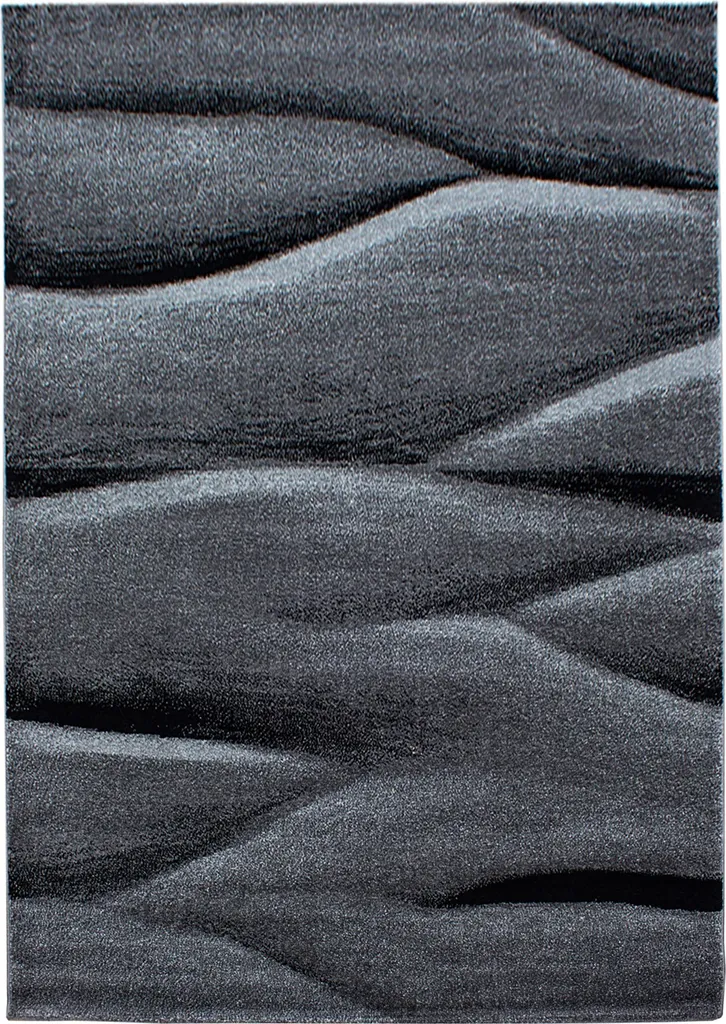 Tapis de Salon Moderne 120x170 cm Motif Vagues en Textile Moelleux