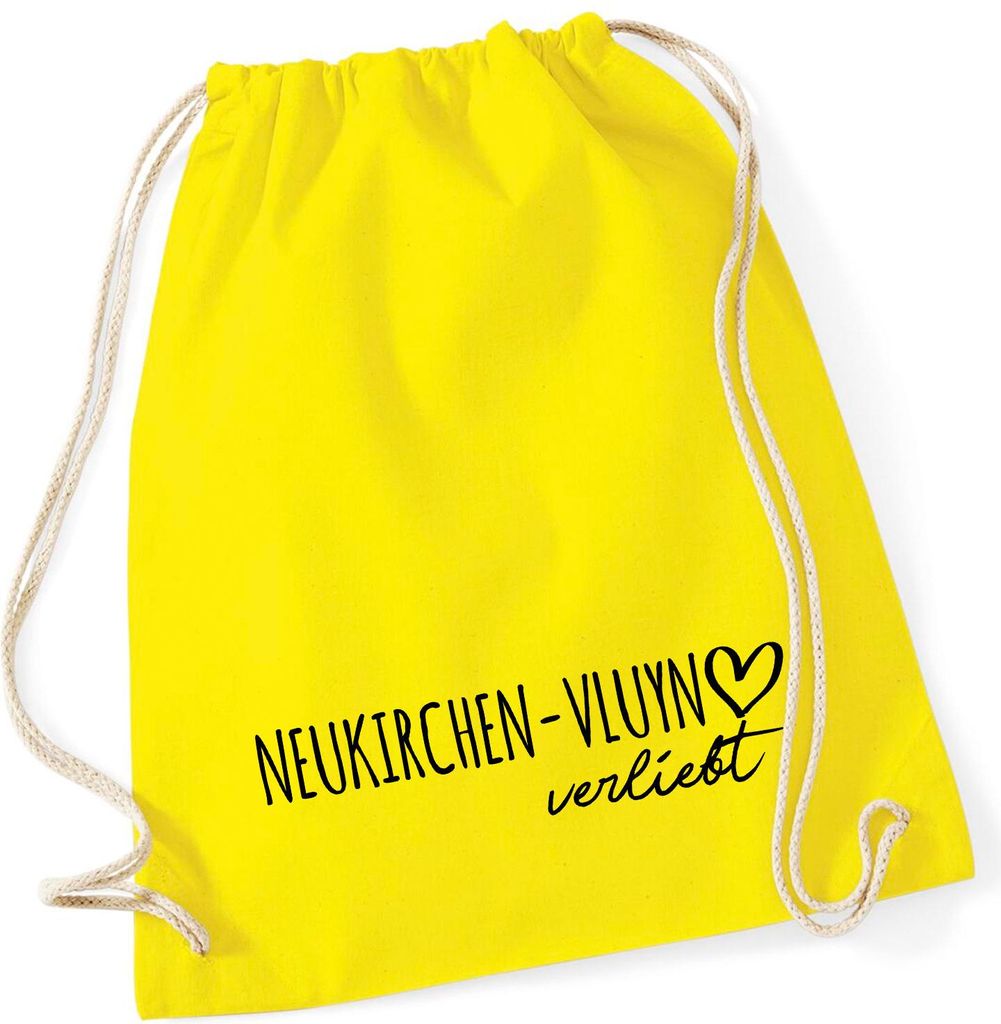 Huuraa Turnbeutel Neukirchen-Vluyn verliebt 12 Liter Yellow Baumwolle Rucksack Geschenkidee