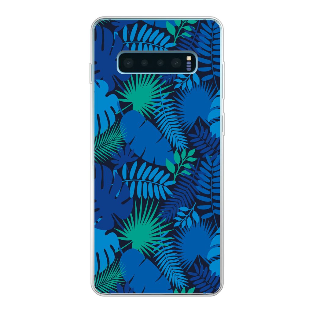 MuchoWow Handyhülle Schutzhülle Hülle für Samsung Galaxy S10 Lite Tropisch - Design - Blätter Silikon Softcase Handy Hülle - Schutz