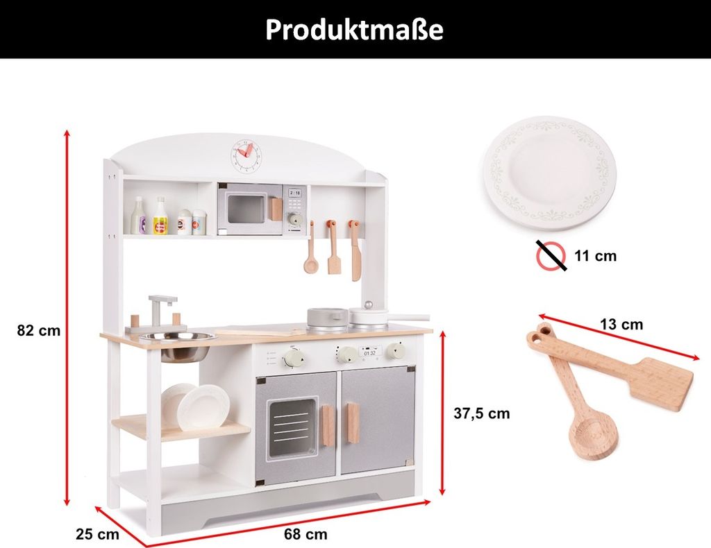 Kinderküche aus Holz MDF MODERN CLASSIC + Zubehör Produktbild 5