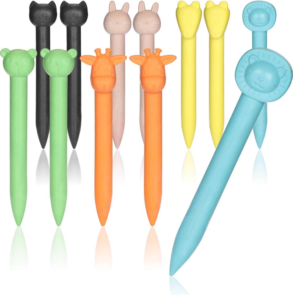 com-four 12x Wachsmalstifte - Bunte Wachsmaler in verschiedenen Farben und Designs - Malstifte für Kinder zum Spielen und Lernen