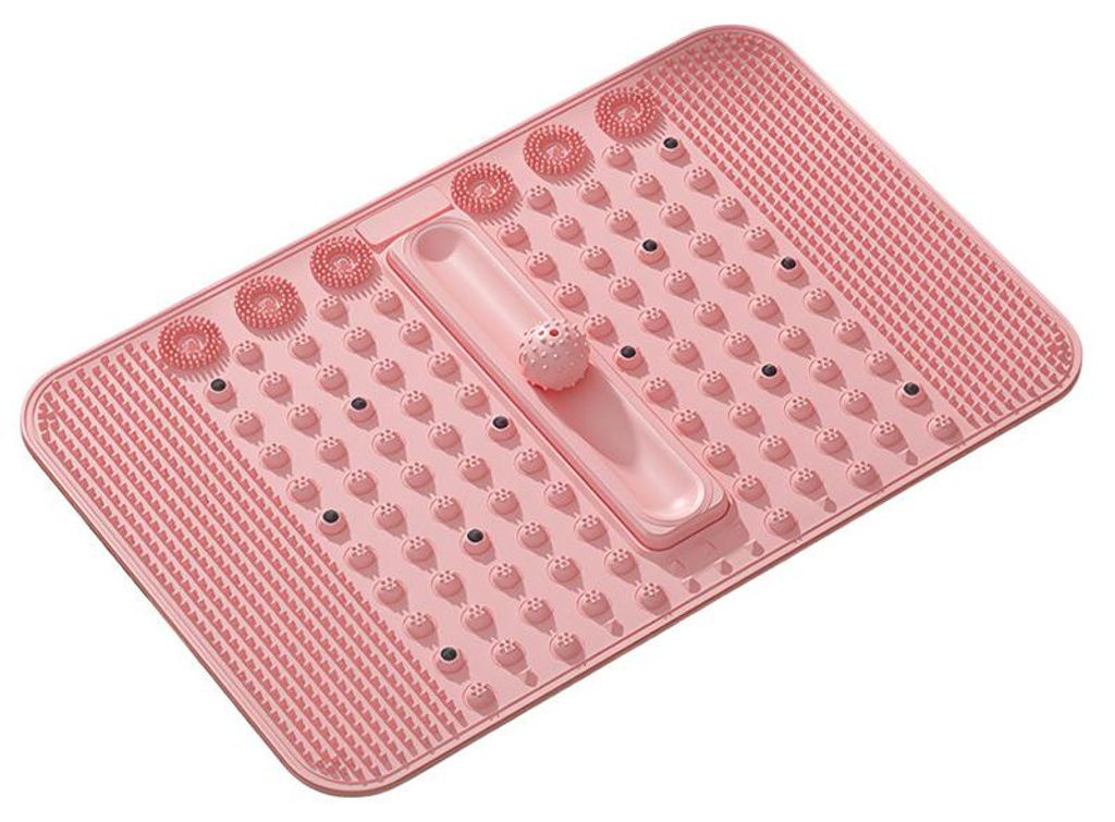 Fußreflexzonen Massage Matte 62x40 cm Akupressur TPE mit abnehmbarem Massageball, ergonomisch, platzsparend rollbar für tägliche Entspannung