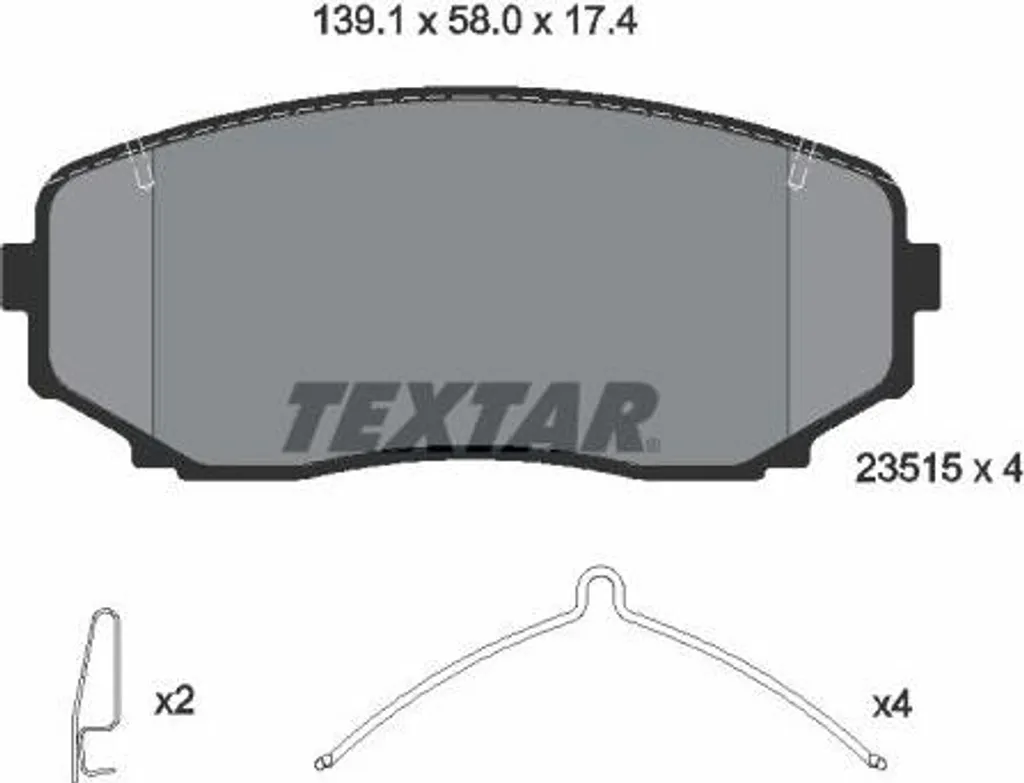 Plaquettes de frein TEXTAR 2351503 pour CX-5 et Pajero OE 7T432001AA