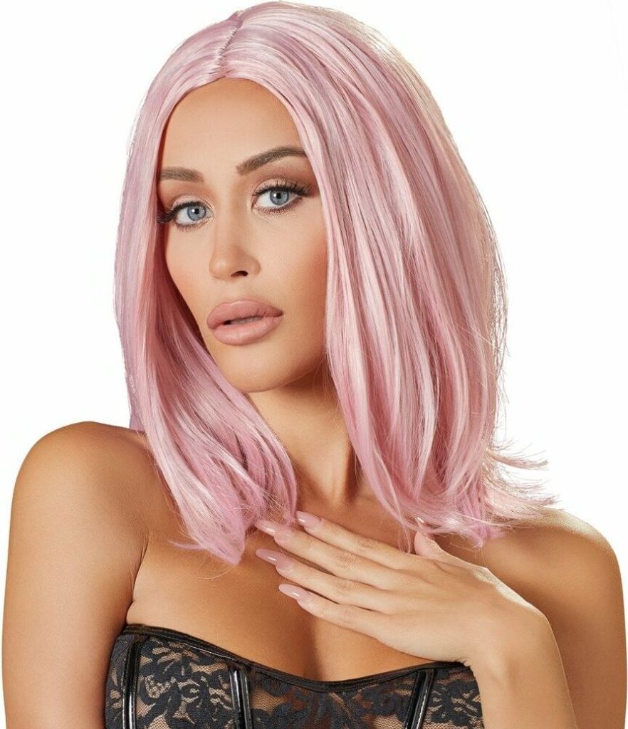 Parrucca capelli medi rosa Immagine del prodotto 