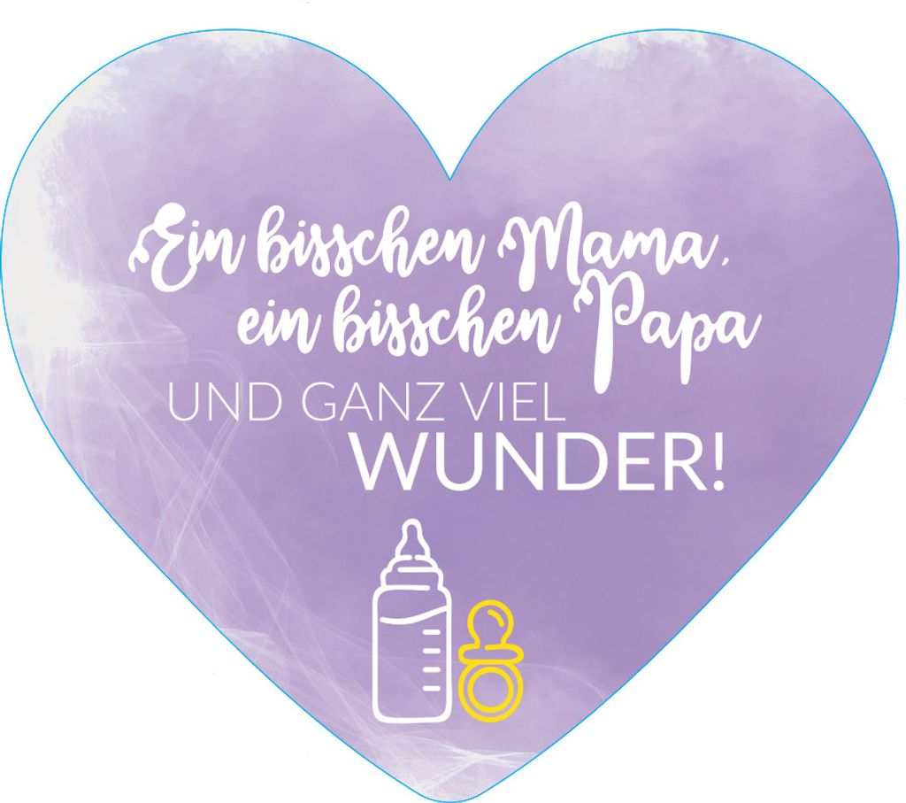 Herzkarte ganz viel Wunder, 21x18cm, Geburt Taufe, Postkarte Ansichtskarte Herz
