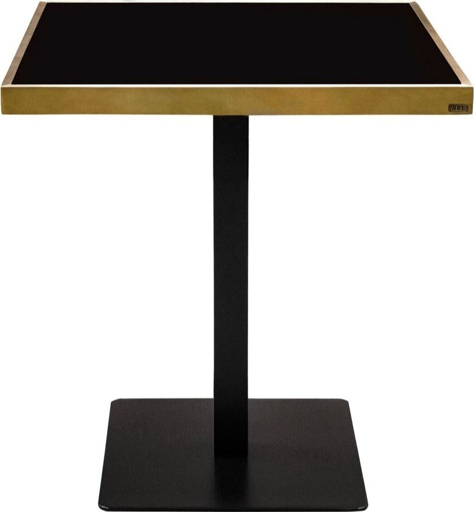 Casa Padrino Luxus Esstisch Schwarz / Gold 70 x 70 x H. 76 cm - Esszimmermöbel