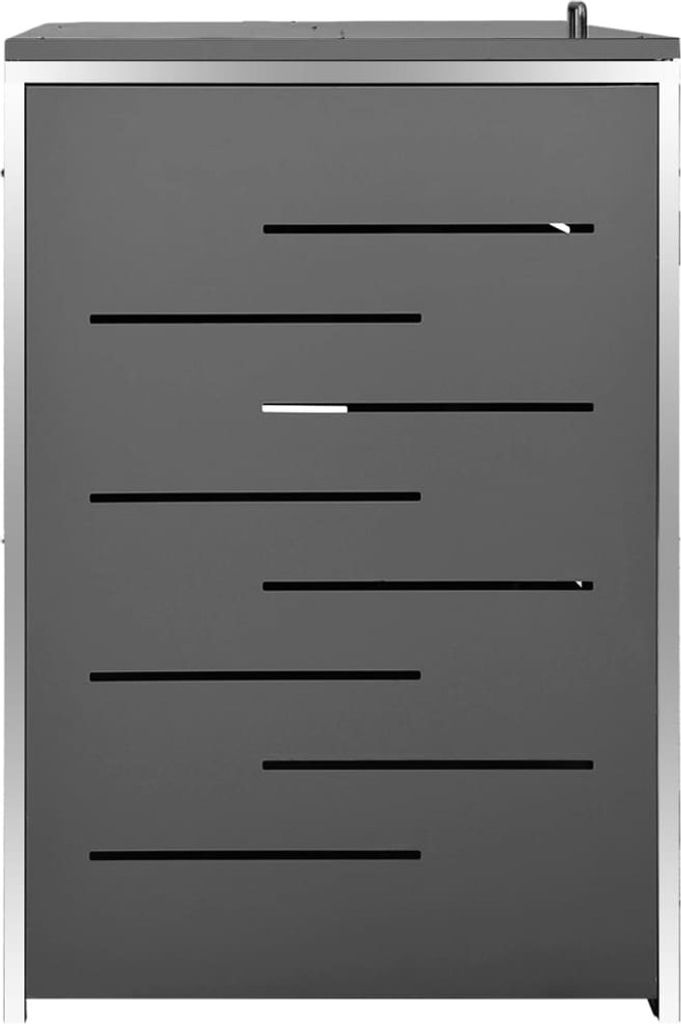 Box na odpadky pro 4 koše 276,5x77,5x115,5 cm nerezová ocel Obrázek produktu 6