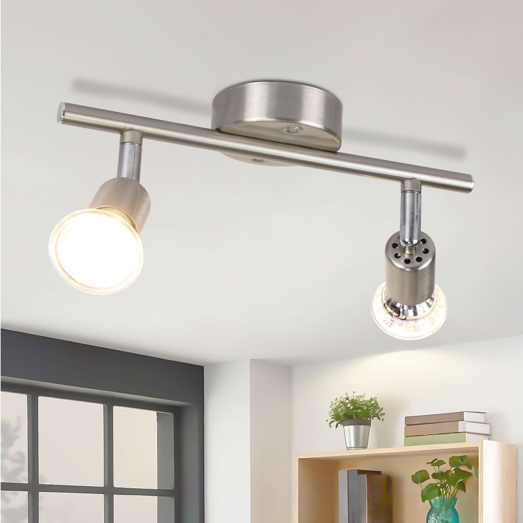 ZMH LED Deckenstrahler Schwenkbar GU10 Deckenleuchte Deckenspots 2 Flammig Wandleuchten Bad Deckenlampe Küchen Flur Schlafzimmer Leuchtmittel Enth...