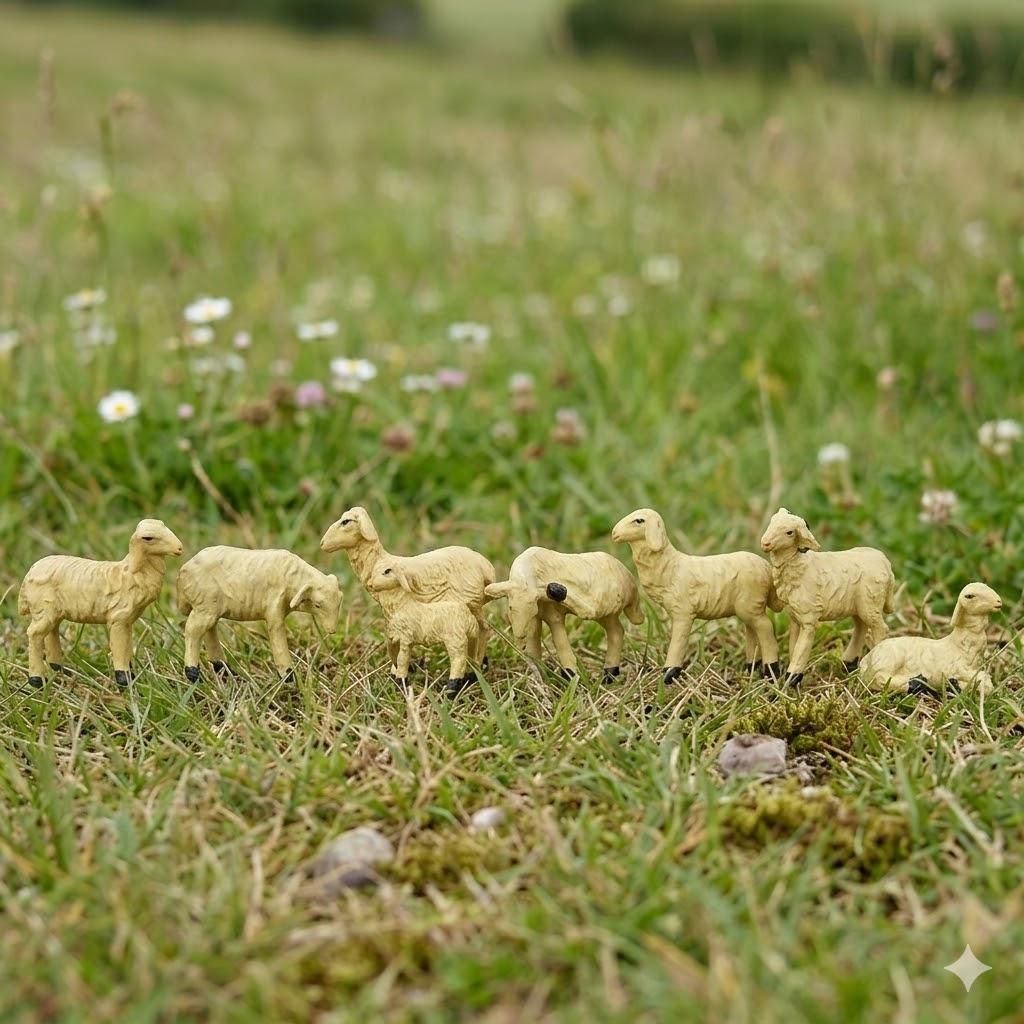 Krippenfiguren Schafherde 7-tlg., ca. 4,5 cm