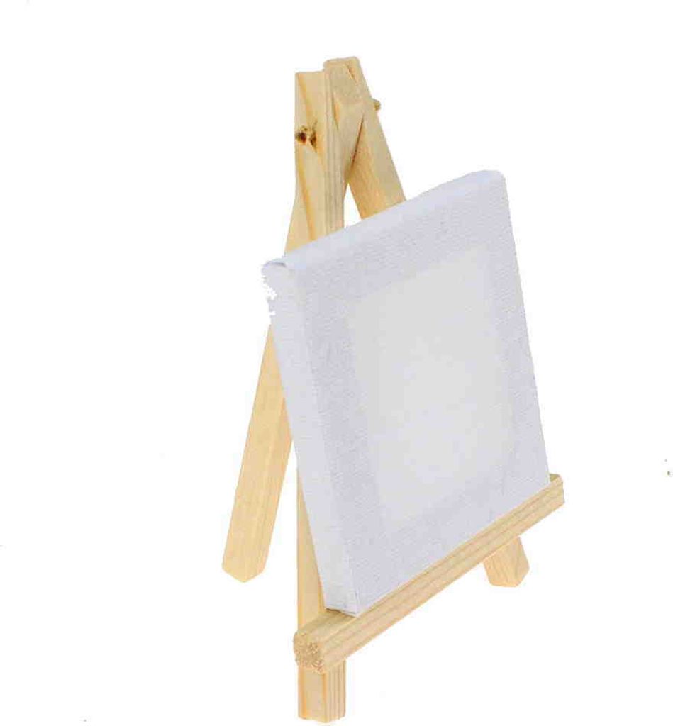 Tischkartenhalter Holz Mini Staffelei 13x9cm m. Keilrahmen Platzkarte Tischkarte