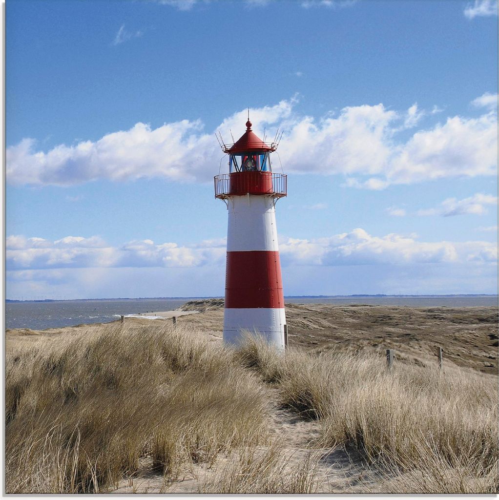 ARTland Glasbild Leuchtturm Sylt Größe: 50x50 cm