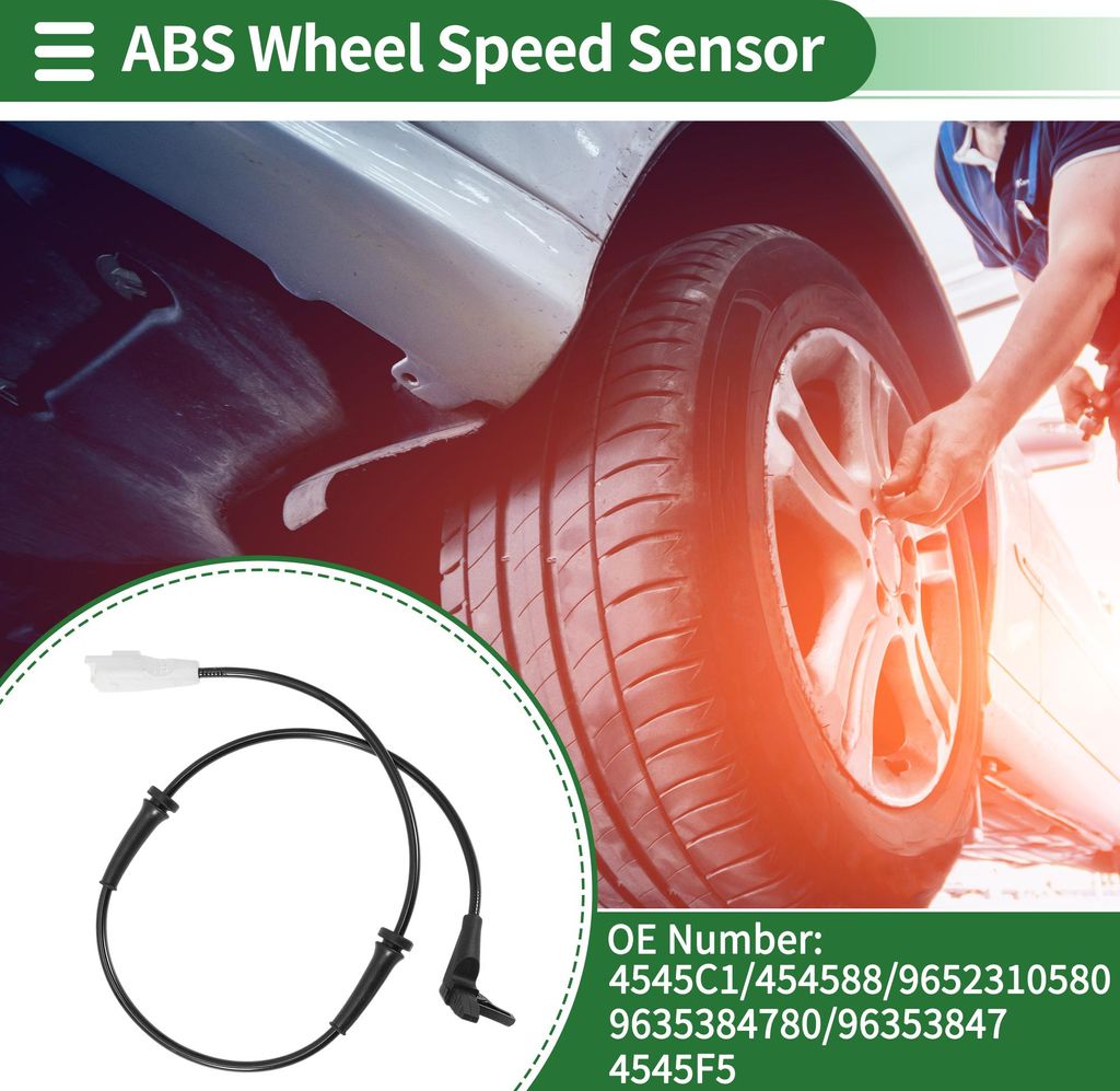 ABS Rad Drehzahl Sensor Vorne Links Rechts ABS Sensor Nr.4545C1/454588/9652310580/9635384780 für PEUGEOT 307 Schrägheck (3A/C) (Bj. 08.00 - 12.12)