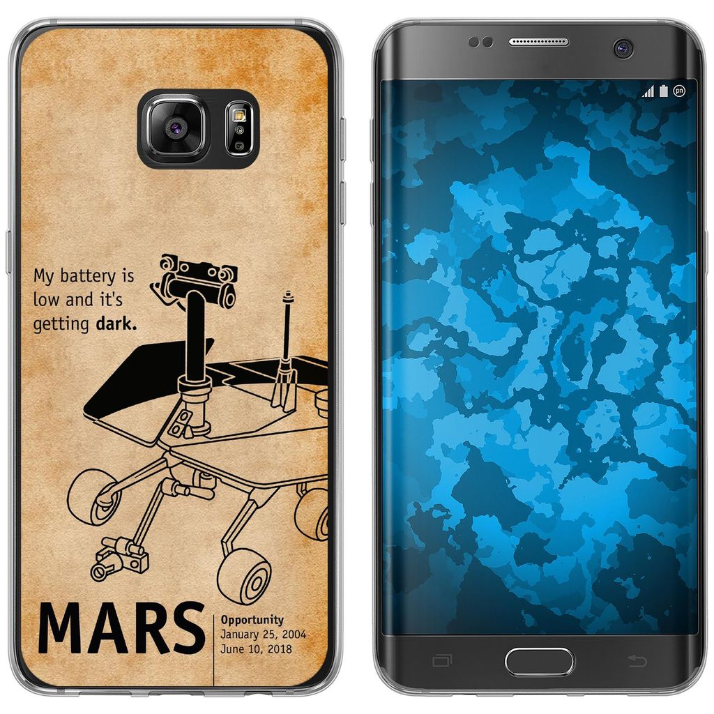 PhoneNatic Case kompatibel mit Samsung Galaxy S7 Edge Silikon-Hülle Space Rover M2