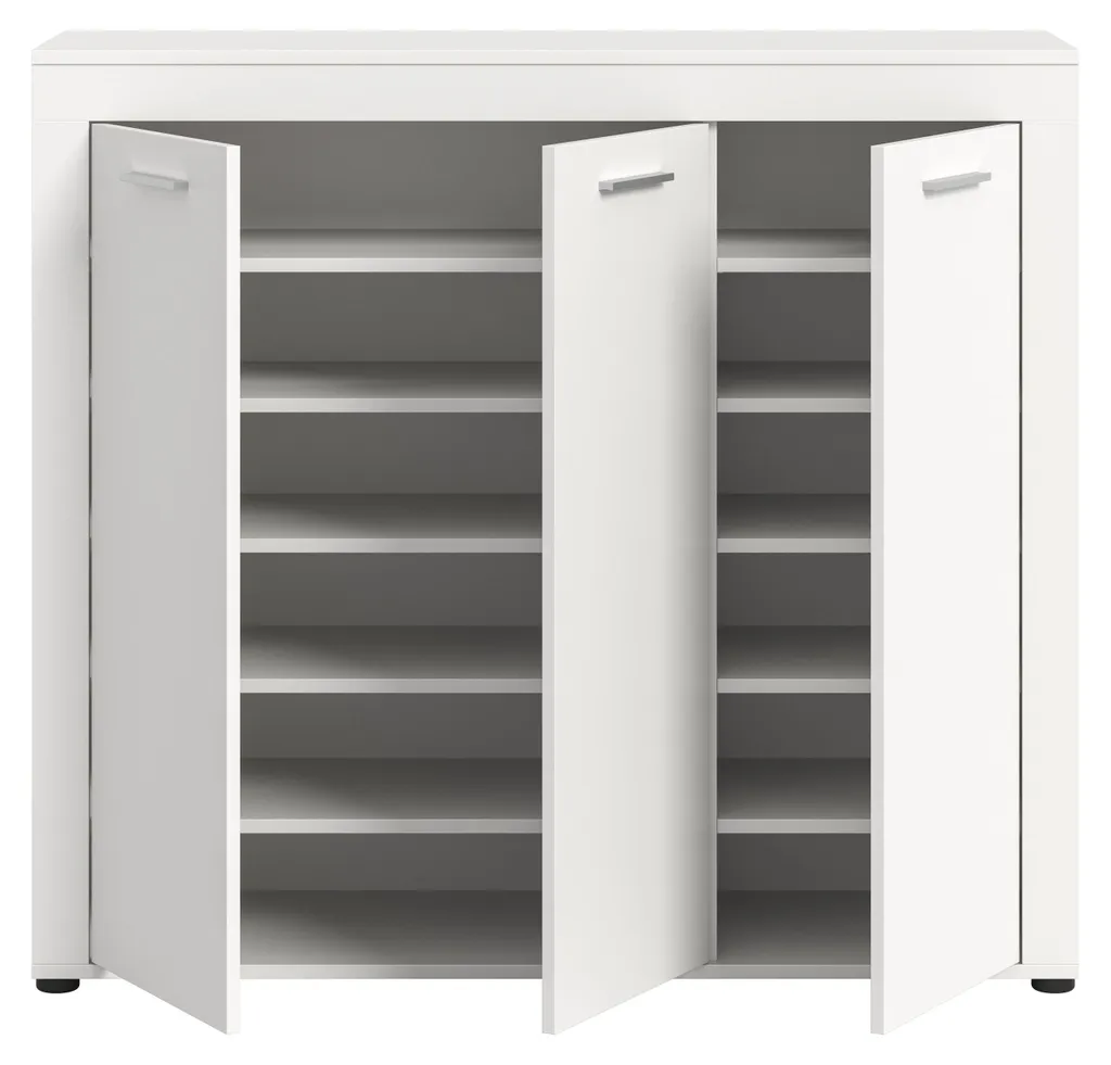 Armoire à Chaussures Blanche 3 Compartiments Jam - Rangement Discret