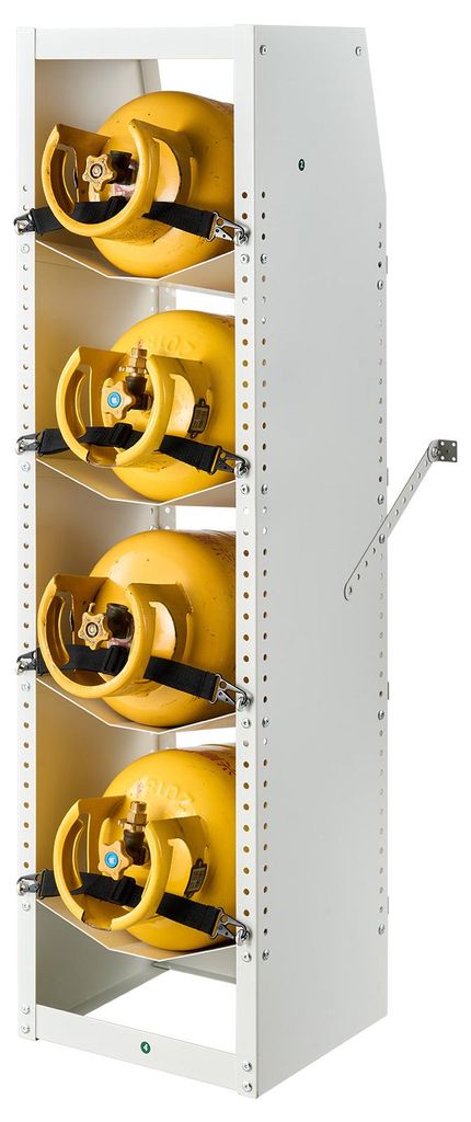 VEVOR Kältemitteltankgestell 376x330x1321 mm, 4 Ebenen für 4 Zylindertanks, Kohlenstoffstahl, Flaschengestell, Kältemittelflaschenhalter zur Lag...