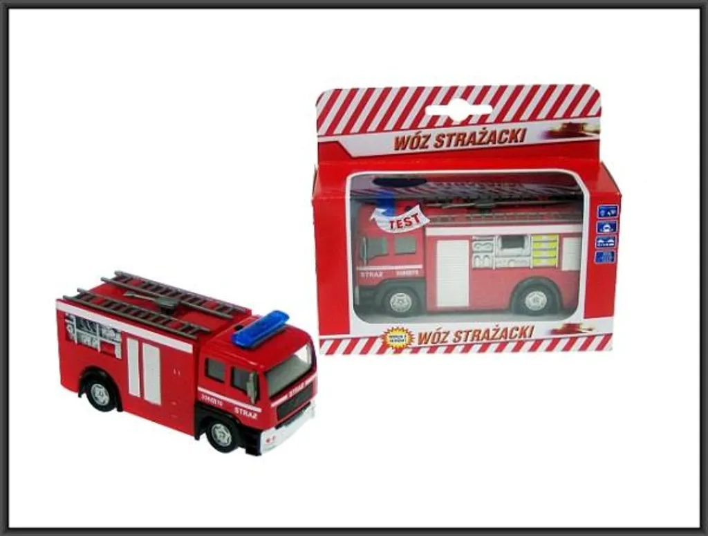 Camion dei Pompieri Giocattolo 11cm HKG099 con Luci e Suoni Polacchi