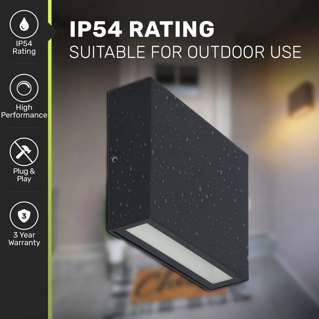 Applique Murale Extérieur pour Terrasse et Jardin LED 10W Noir Variable - 3