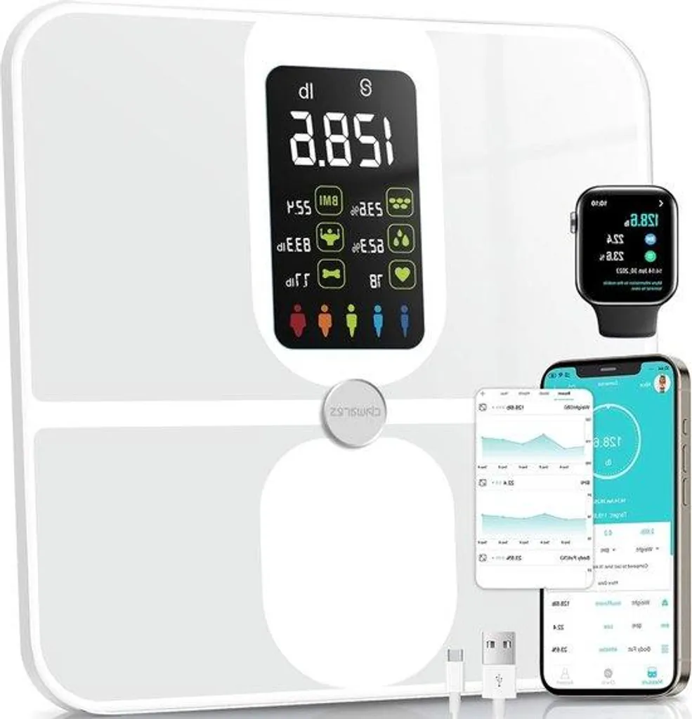 Balance impédancemètre blanche USB pour programme minceur et fitness