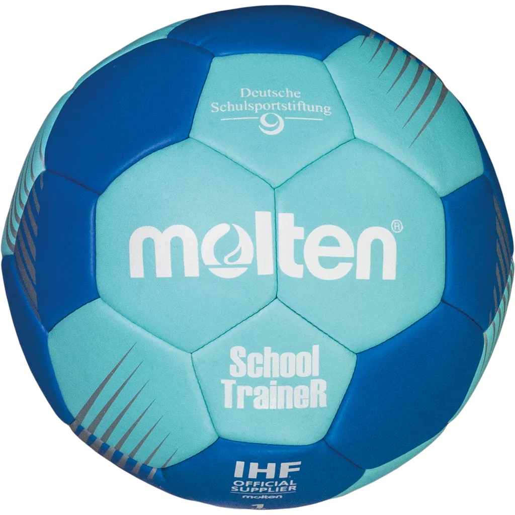 Ballon de handball Molten H1F-ST SchoolTraineR taille 1 cyan et bleu